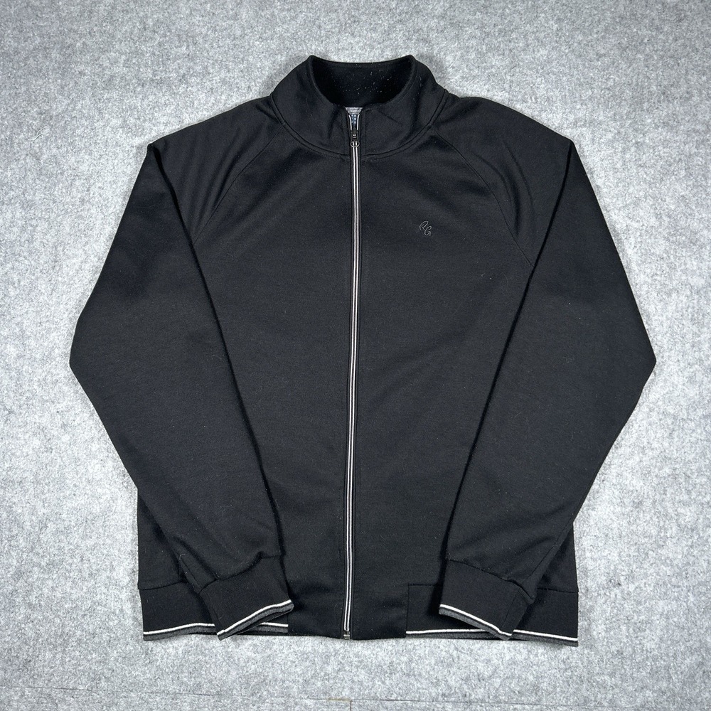 Robert Graham Sweater Men's Size Large Black Full Zip‎ Luxury Classic Fit